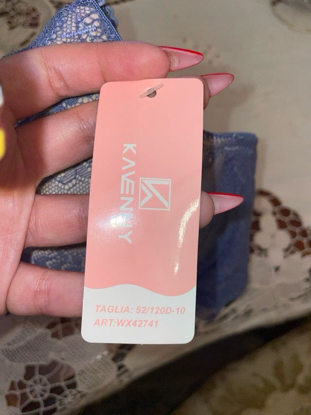 Reggiseno pizzo blu taglia 52