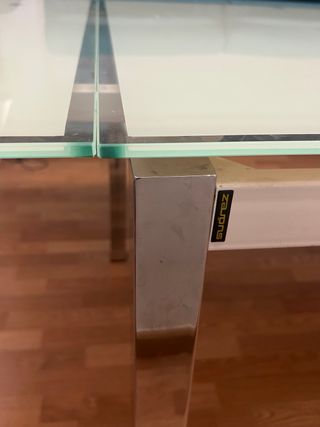 Mesa cristal metal extensible