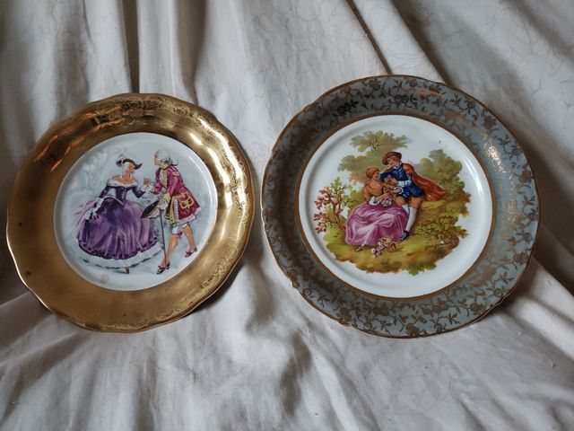 2 Platos porcelana antiguos