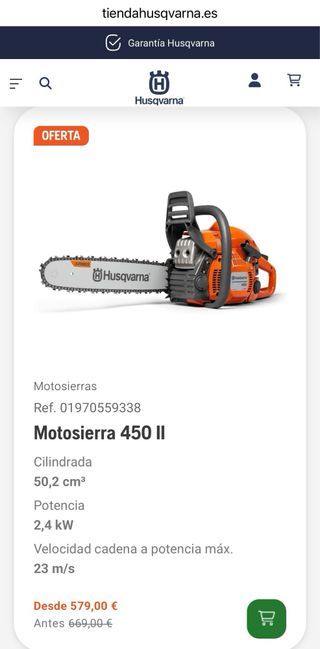 Motosierras Husqvarna y Echo la pequeña