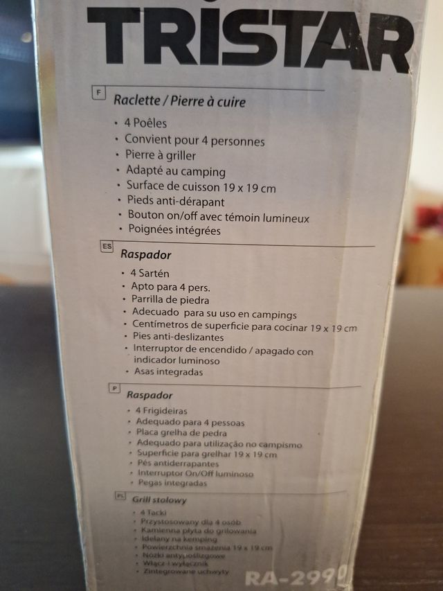 Plancha Tristar piedra volcánica