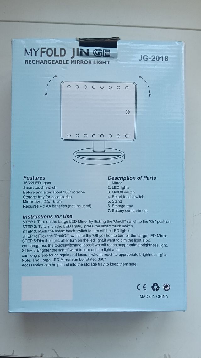 Espejo MYFOLD JIN con Luces LED