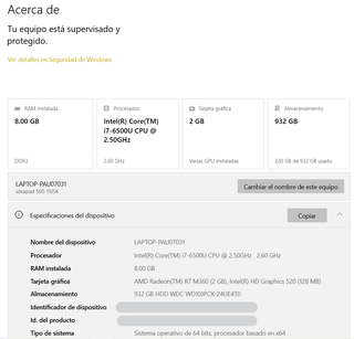 Lenovo Ideapad 500-15ISK Blanco Intel Core i7, 1TB
