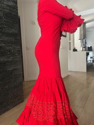 Traje Flamenca Rojo - Manuela Macías
