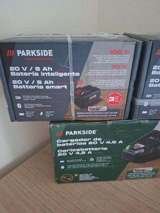 2x Batería Parkside 20V/8Ah + Cargador