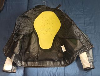 Cazadora cuero moto hombre bicolor