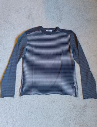 Maglia GAS a righe grigio-bianca