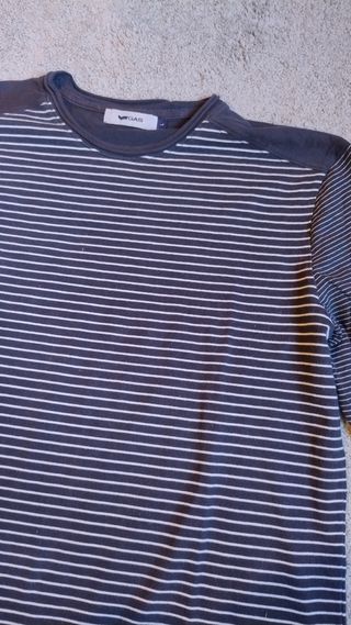 Maglia GAS a righe grigio-bianca