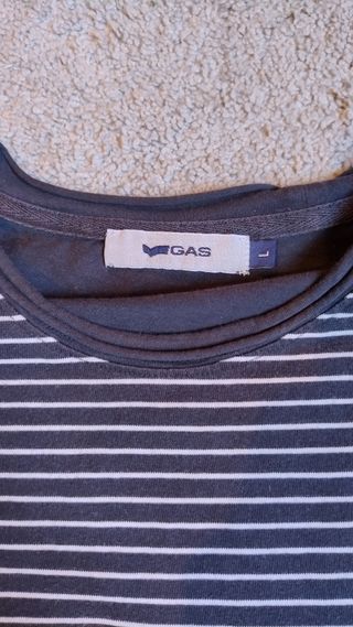 Maglia GAS a righe grigio-bianca