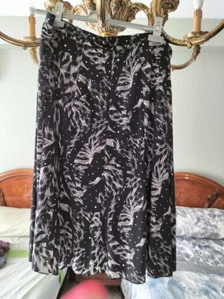 Falda negra animal print - Talla única