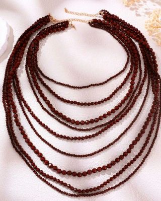Collar cuentas marrón -  Nuevo