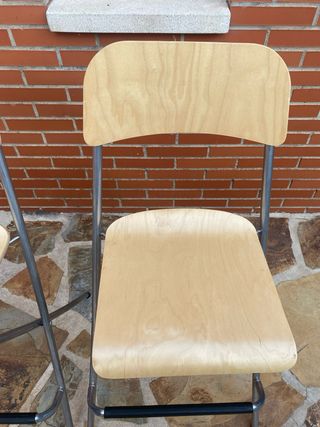 2 Taburetes plegables madera metal