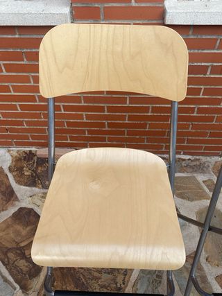 2 Taburetes plegables madera metal