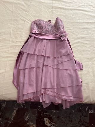 Vestido Lila palabra de honor