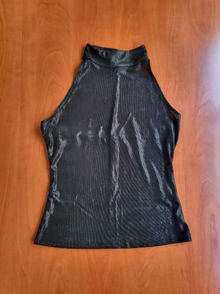 Top negro brillo Shein XS