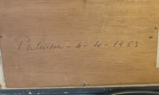 Pintura madera con autor Palentino de 1963
