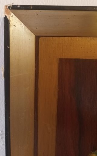 Pintura madera con autor Palentino de 1963