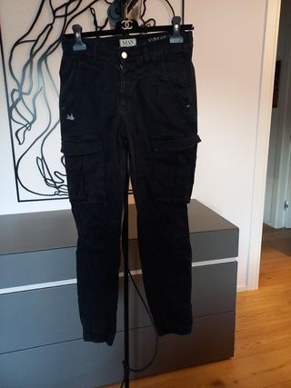 Pantaloni cargo neri tg XS