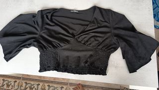Top negro SHEIN manga murciélago - M