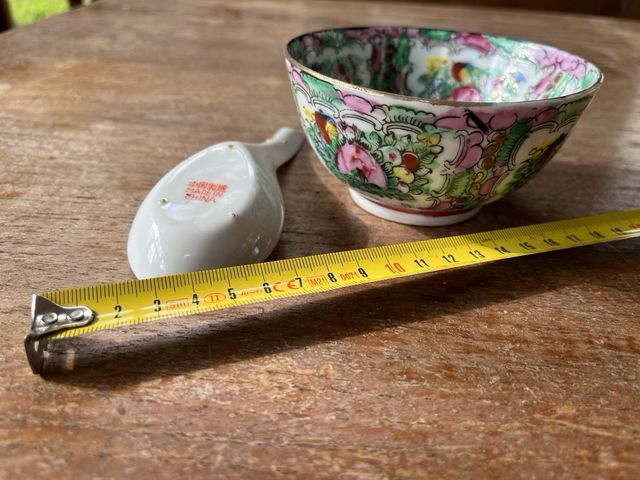 Cuenco y cuchara porcelana china