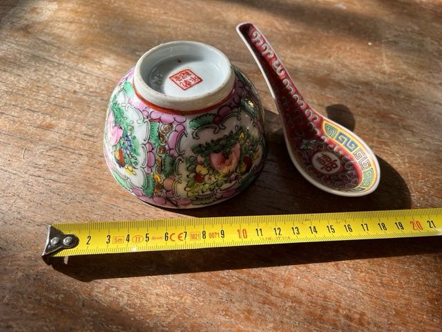 Cuenco y cuchara porcelana china