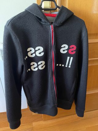 Sudadera negra hombre desigual retro L