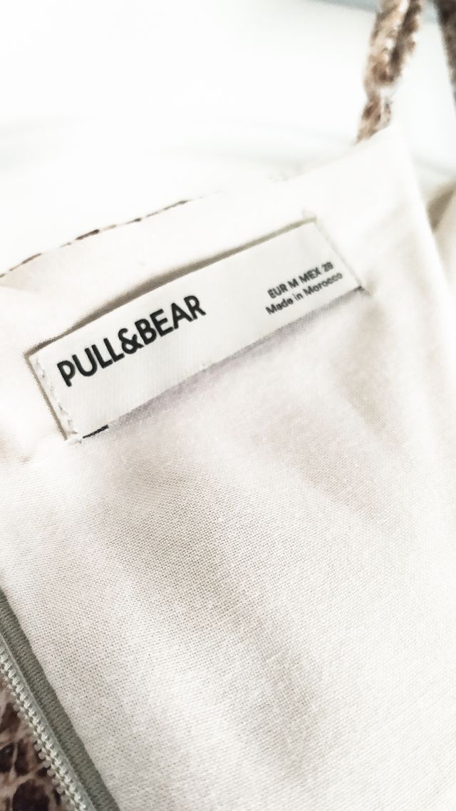 Vestido mini serpiente beige