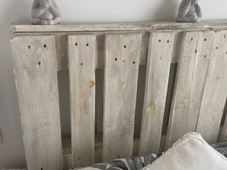 Cabecero cama palé blanco/ gris para cama de 150