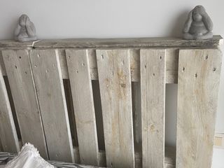 Cabecero cama palé blanco/ gris para cama de 150