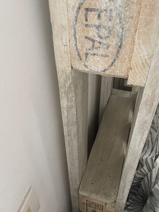 Cabecero cama palé blanco/ gris para cama de 150