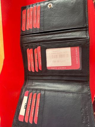 Cartera de Cuero azul oscuro 