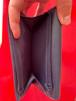 Cartera de Cuero azul oscuro 
