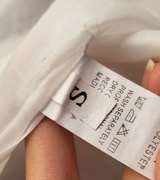 Top blanco encaje lazo talla S