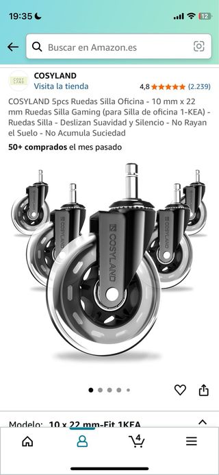 Ruedas silla oficina 