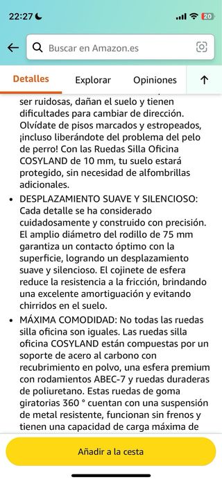Ruedas silla oficina 