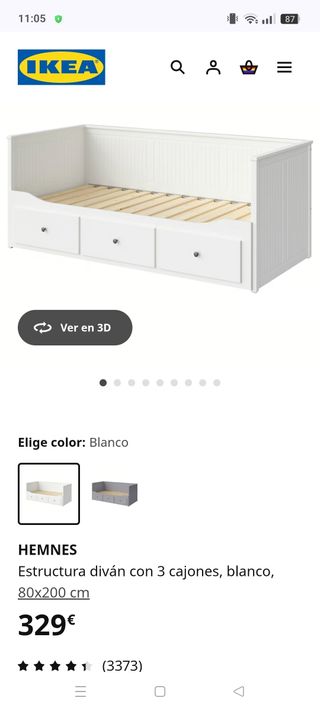 Diván blanco 3 cajones - Cama.Solo recogida .

