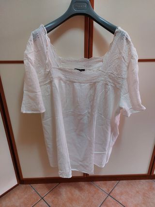 Blusa bianca estiva oversize