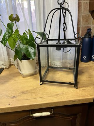 Farol de forja negro - Lámpara colgante