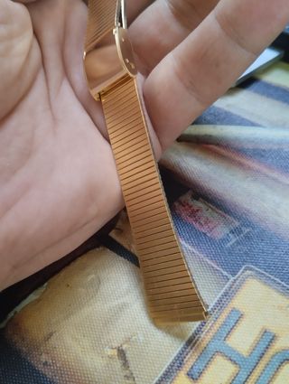 Pulsera reloj antigua dorada 