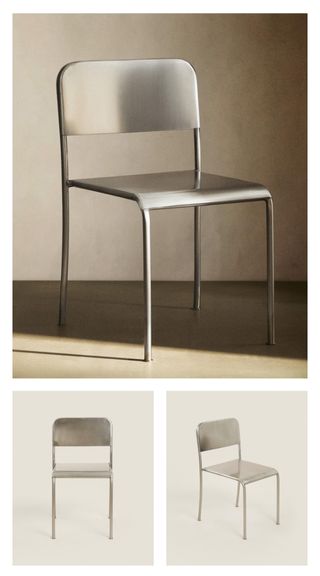 Silla Zara Home metal - Plata