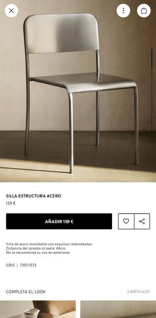 Silla Zara Home metal - Plata