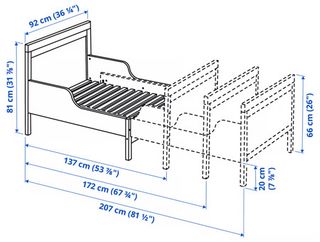Cama infantil Ikea Sundvik y colchón espuma