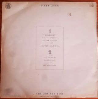 LP Elton John - Too Low for Zero (1983)