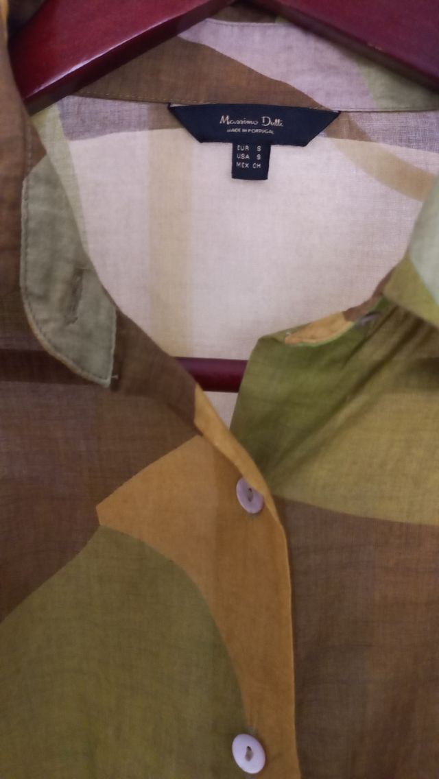 Camisa estampada verde-marrón