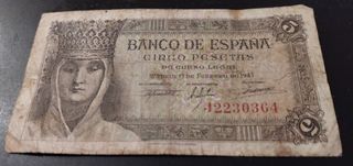 Billete 5 Ptas. Año 1943