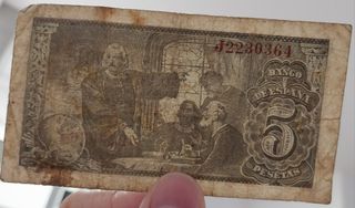 Billete 5 Ptas. Año 1943