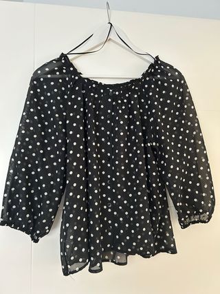 Blusa lunares blanco-negro