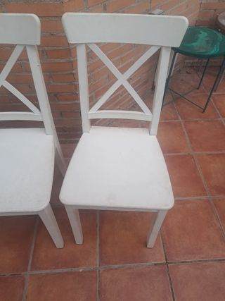4 Sillas IKEA Ingolf Blancas