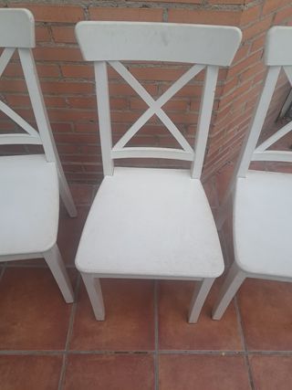 4 Sillas IKEA Ingolf Blancas