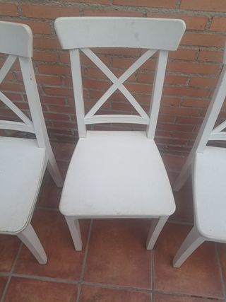 4 Sillas IKEA Ingolf Blancas